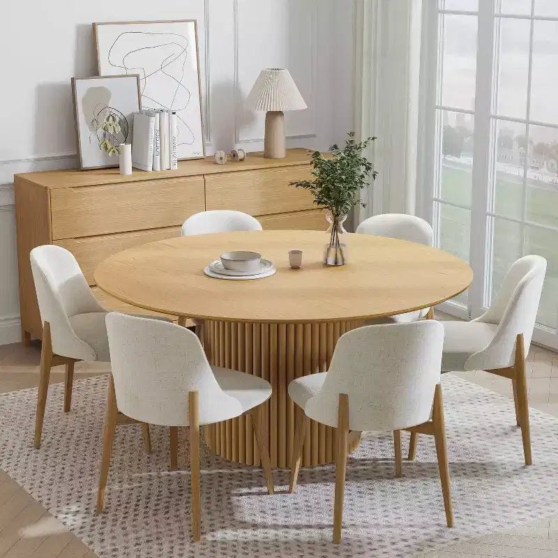 Dovelina Dining Table Mid-Century Modern Kitchen Table Dining Room Table for 6 People