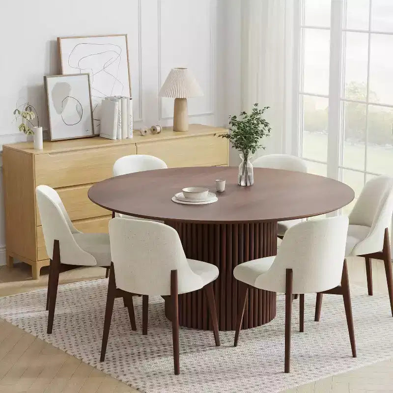 Table à manger de cuisine moderne du milieu du siècle pour 6 personnes