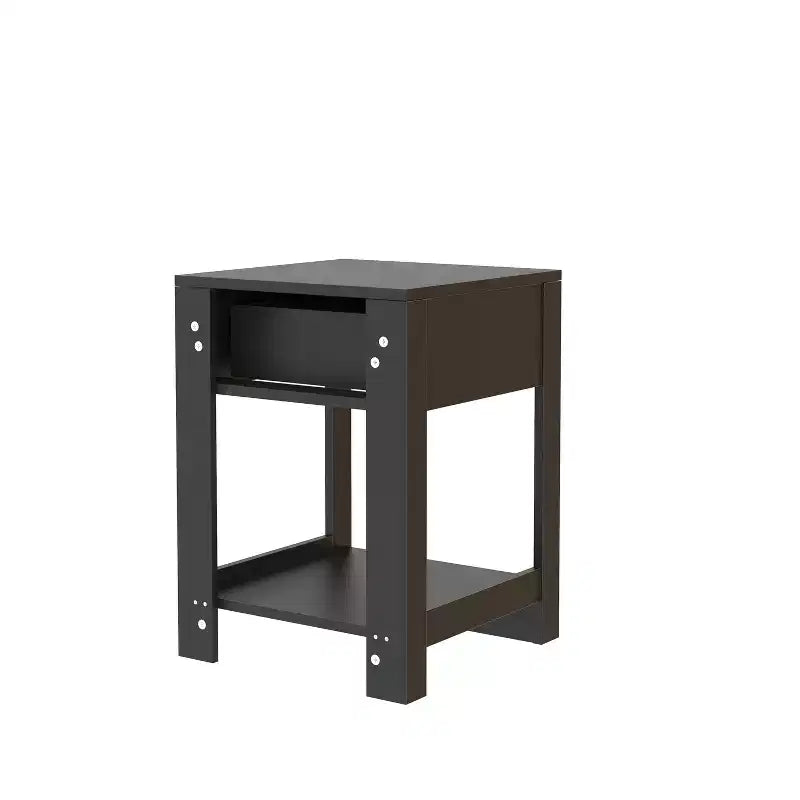 Table de chevet en rotin naturel, Table de chevet avec tiroir, Table d'appoint en bois, Commode en rotin avec poignée rétro pour salon, chambre à coucher