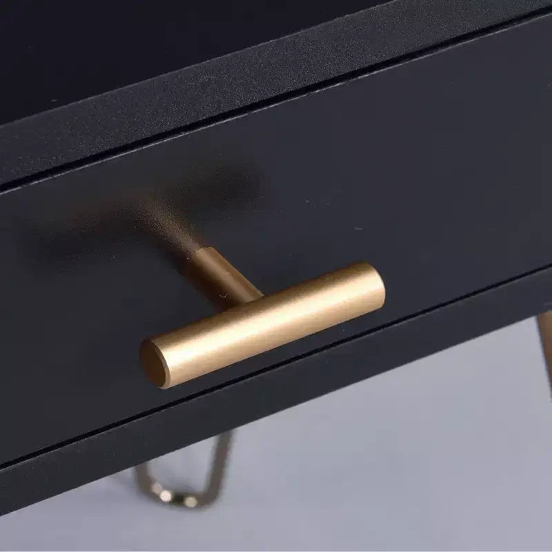 Table d'appoint de rangement en bois noir et doré Hailey