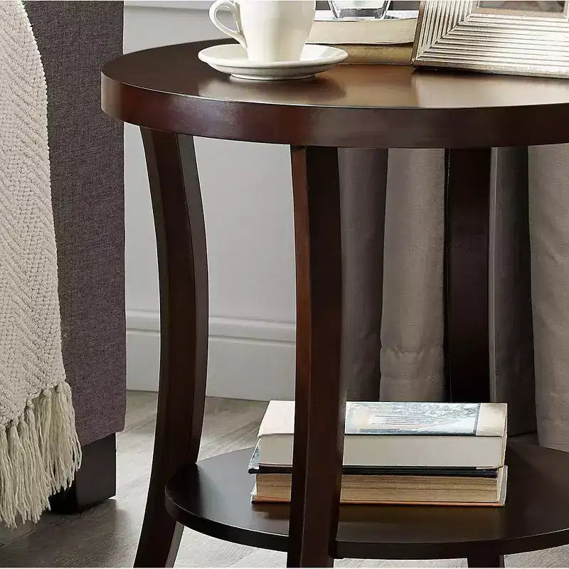 Ensemble table basse ovale 3 pièces contemporaine avec tables d'appoint, expresso