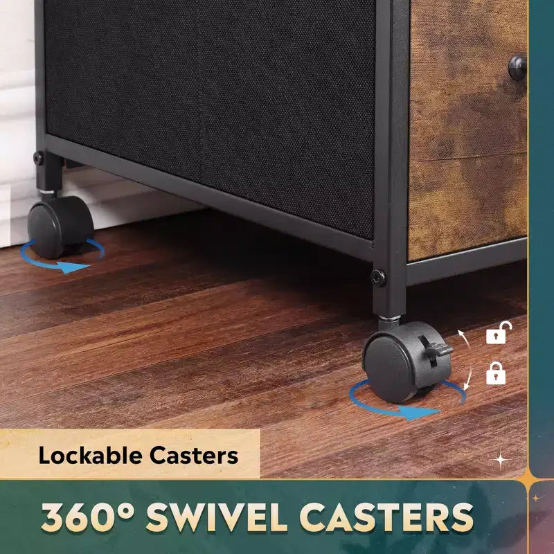 Meuble Classeur Mobile à 3 Tiroirs, Support d'Imprimante Roulant avec Étagère de Rangement Ouverte pour Bureau à Domicile