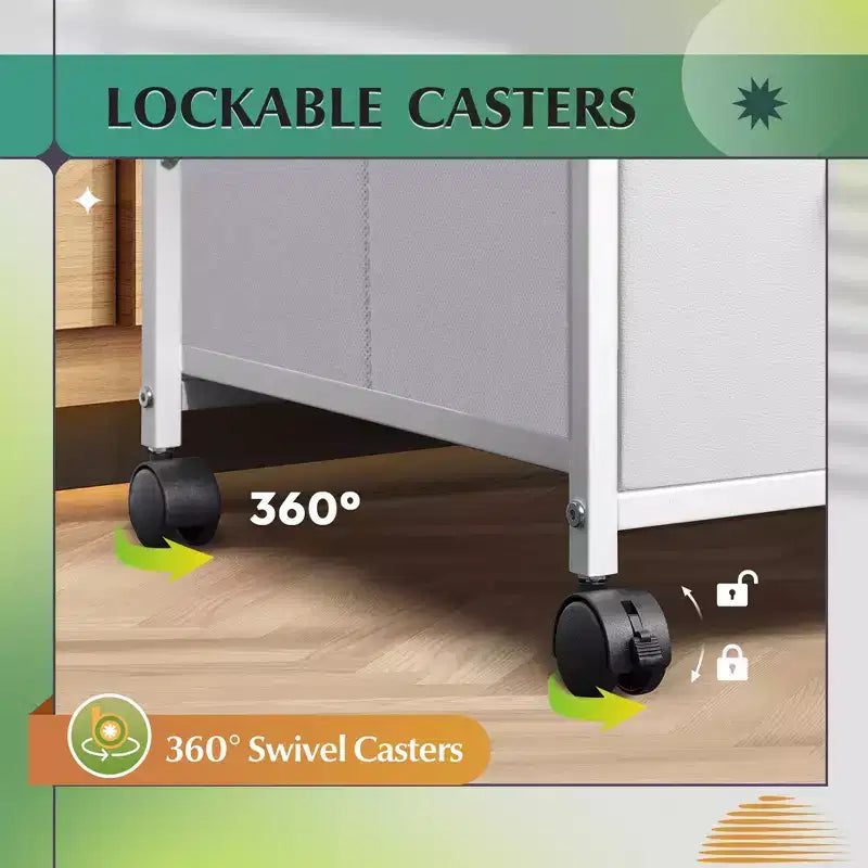 Meuble Classeur Mobile à 3 Tiroirs, Support d'Imprimante Roulant avec Étagère de Rangement Ouverte pour Bureau à Domicile
