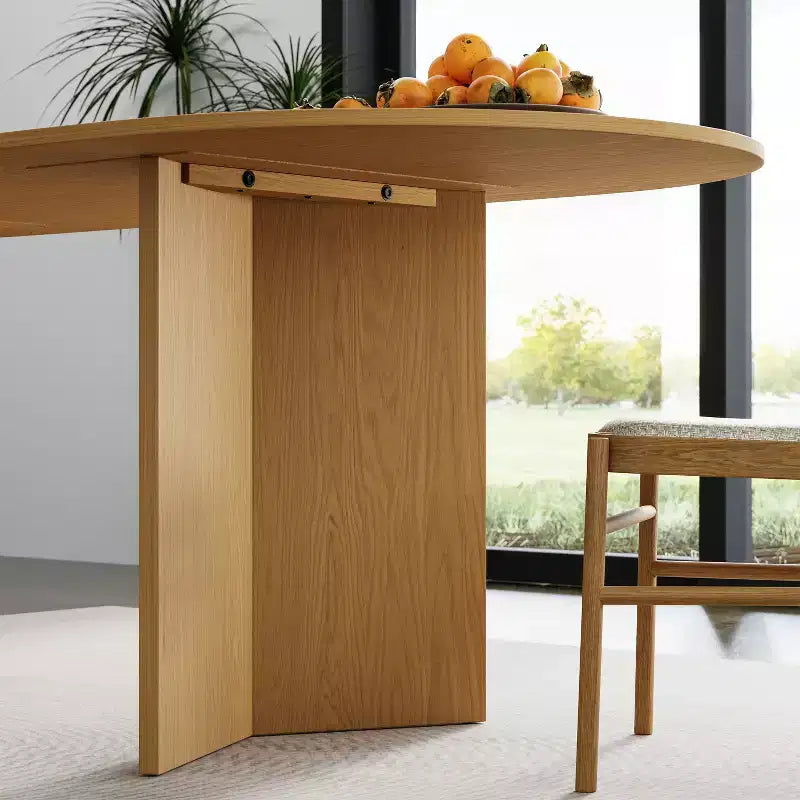Table à manger ovale en bois massif pour 6, table de cuisine de style moderne du milieu du siècle, table de réunion pour salon, salle à manger, bureau à domicile