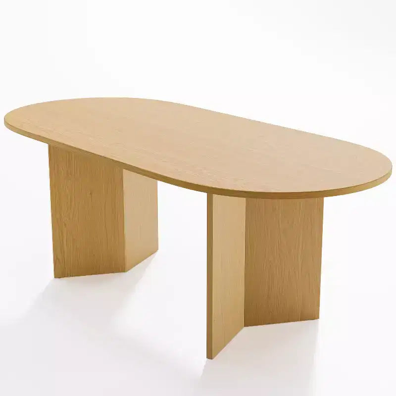 Table à manger ovale en bois massif pour 6, table de cuisine de style moderne du milieu du siècle, table de réunion pour salon, salle à manger, bureau à domicile