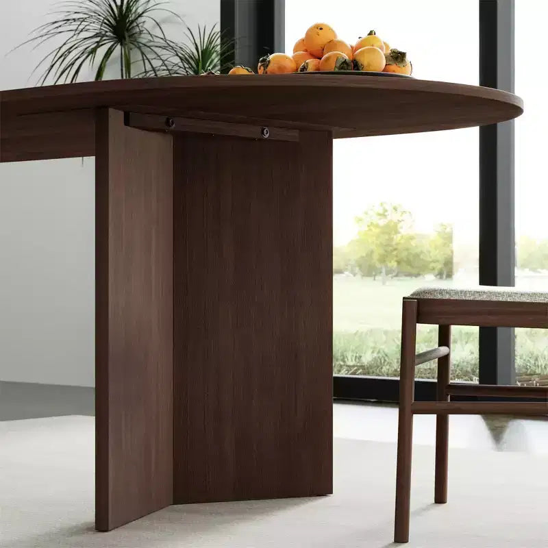 Table à manger ovale en bois massif pour 6, table de cuisine de style moderne du milieu du siècle, table de réunion pour salon, salle à manger, bureau à domicile