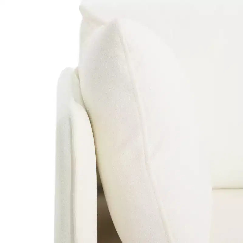 Fauteuil d'appoint moderne rembourré avec coussins moelleux et pieds en bois robustes, chaise de salon confortable