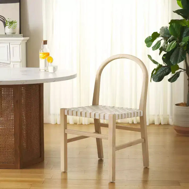 Chaise de salle à manger Blanc/Naturel