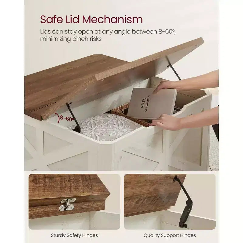 Table basse de ferme avec rangement, table basse carrée pour salon, table basse avec plateaux relevables