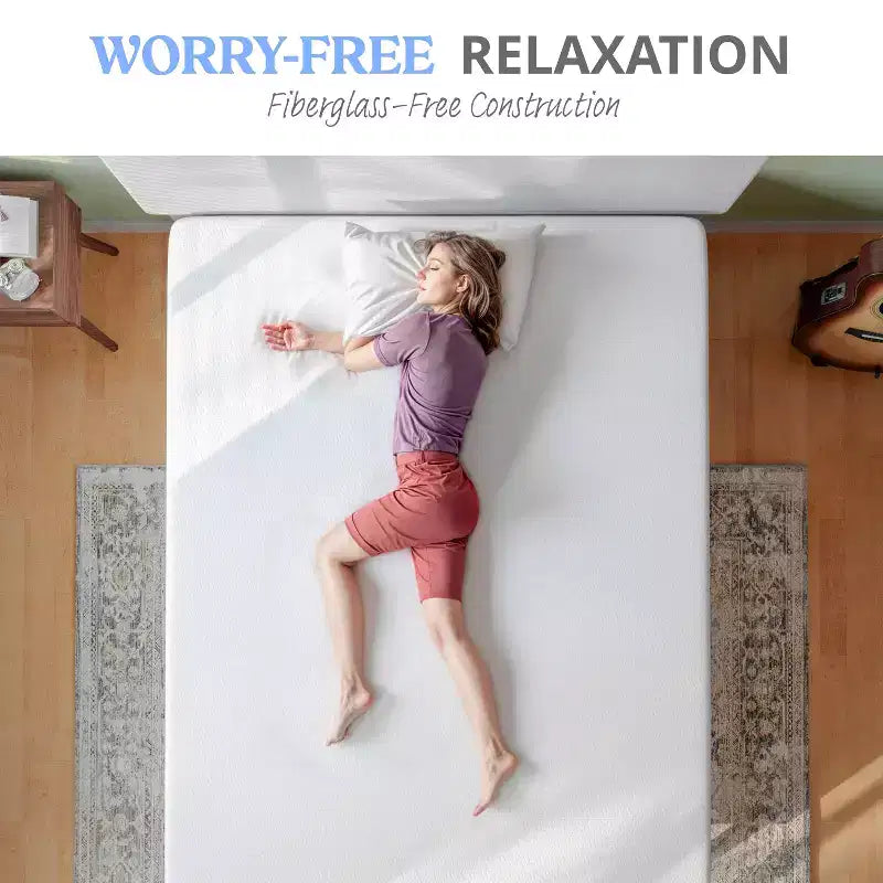 Matelas en mousse à mémoire de forme 4 couches en boîte avec infusion de thé vert