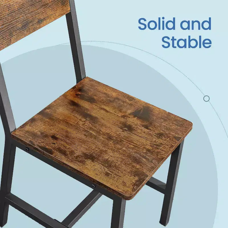 Chaise de salle à manger Chaises en bois rustique avec structure en acier, faciles à assembler, assise confortable, chaise de ferme moderne