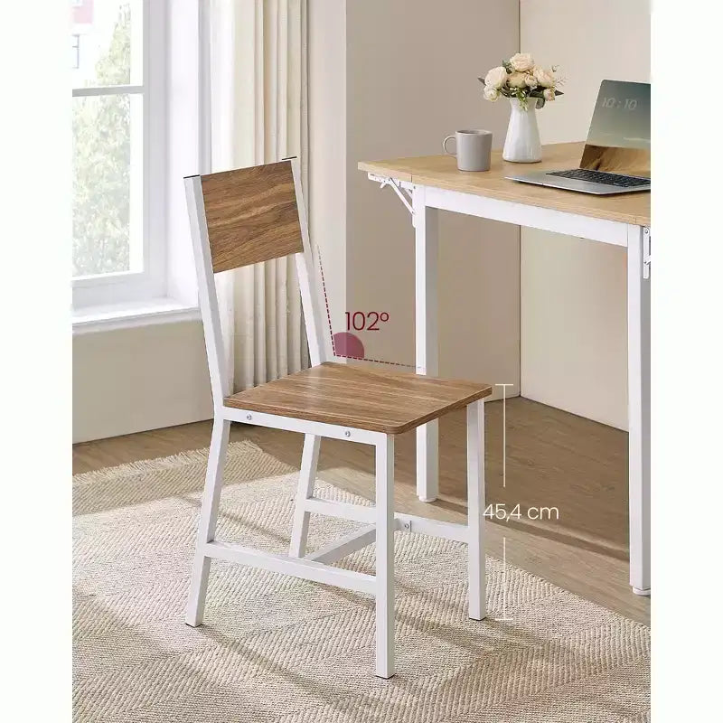 Chaise de salle à manger Chaises en bois rustique avec structure en acier, faciles à assembler, assise confortable, chaise de ferme moderne
