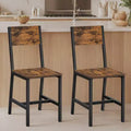 Chaise de salle à manger Chaises en bois rustique avec structure en acier, faciles à assembler, assise confortable, chaise de ferme moderne