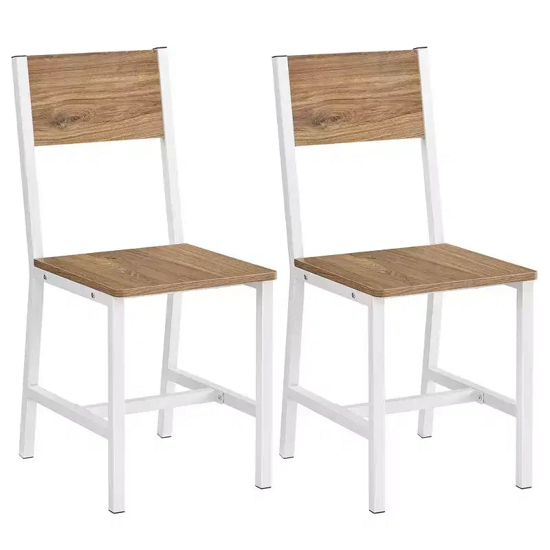 Chaise de salle à manger Chaises en bois rustique avec structure en acier, faciles à assembler, assise confortable, chaise de ferme moderne