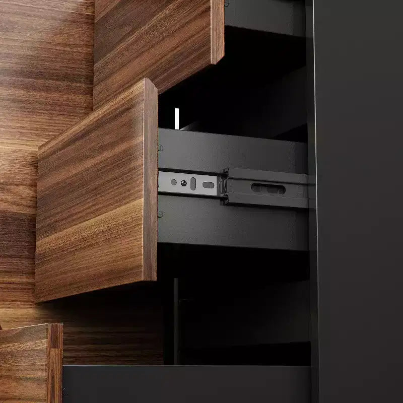 Bureau d'angle en forme de L avec tiroirs