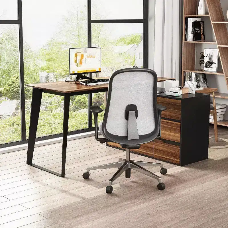 Bureau d'angle en forme de L avec tiroirs