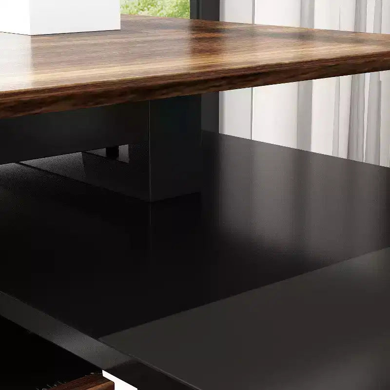 Bureau d'angle en forme de L avec tiroirs