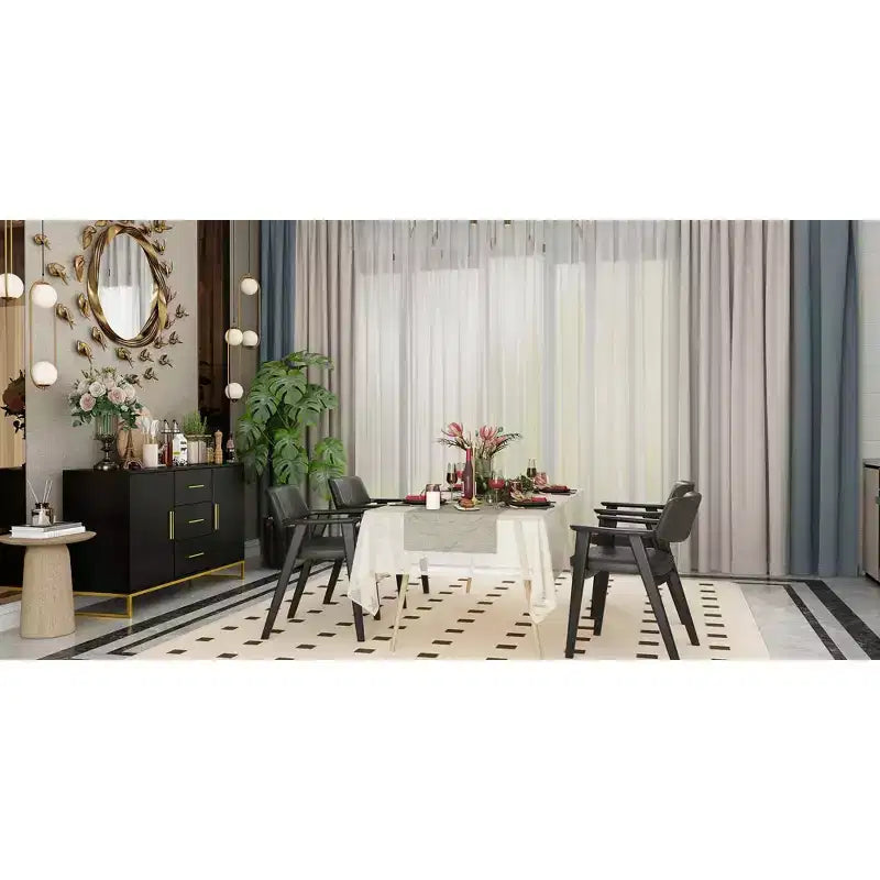 Meuble de rangement noir pour cuisine, buffet, armoire