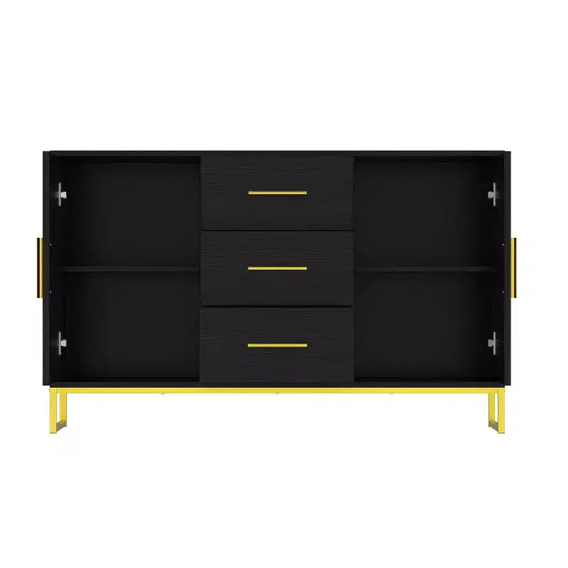 Meuble de rangement noir pour cuisine, buffet, armoire