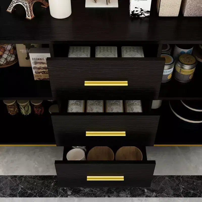 Meuble de rangement noir pour cuisine, buffet, armoire