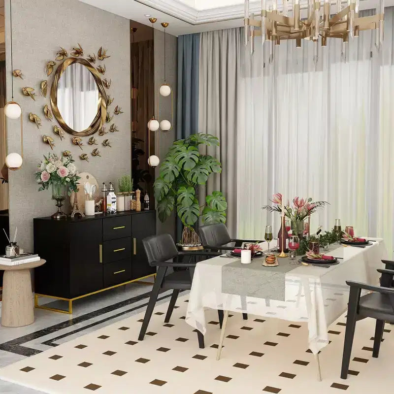 Meuble de rangement noir pour cuisine, buffet, armoire