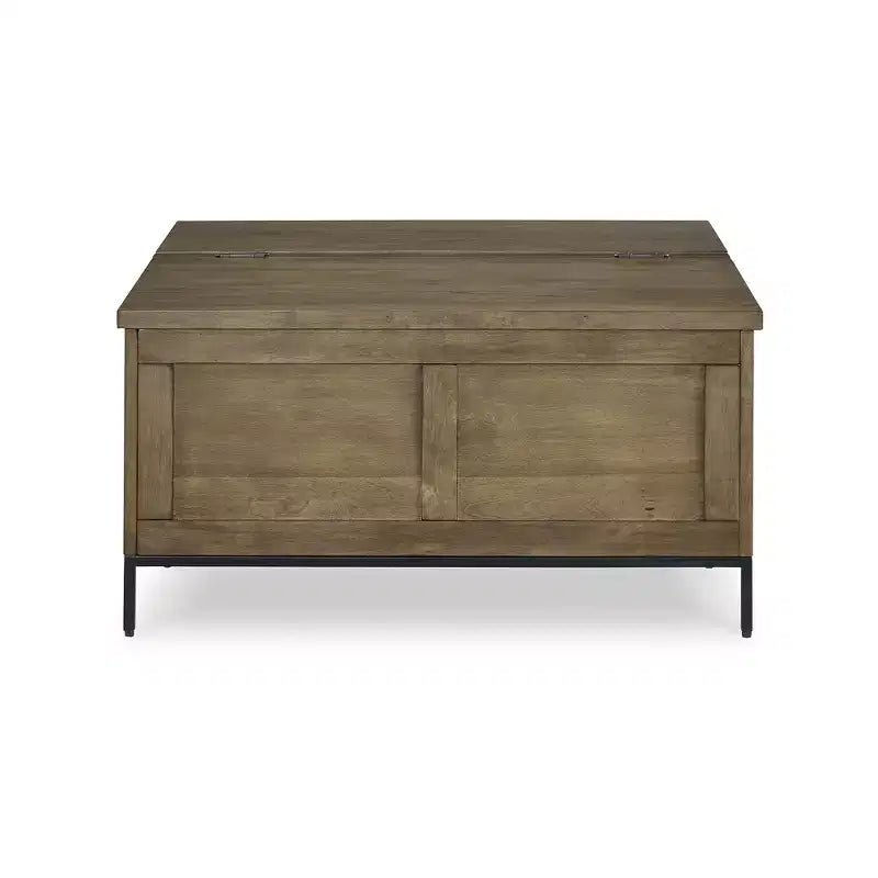Table basse relevable avec rangement, marron