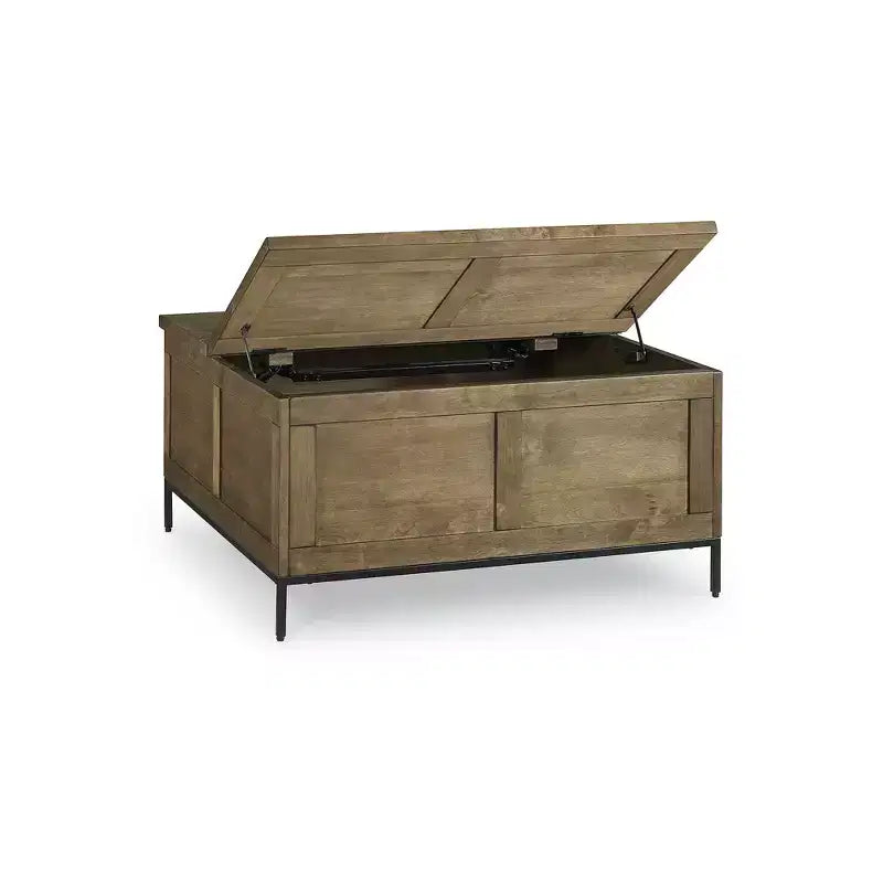 Table basse relevable avec rangement, marron