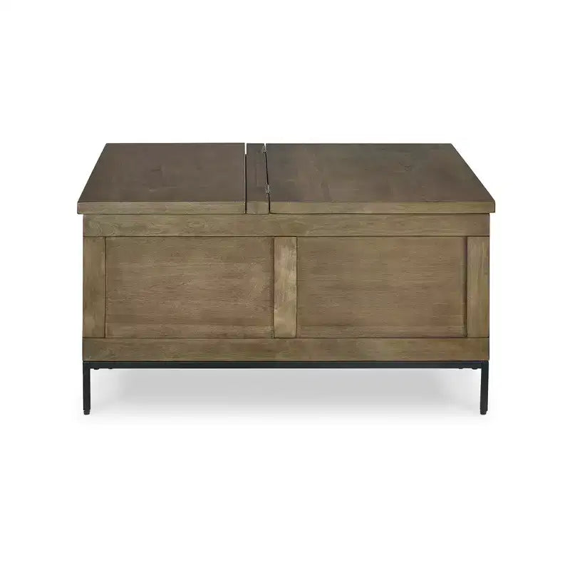 Table basse relevable avec rangement, marron