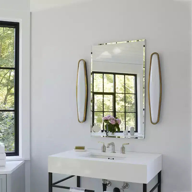 Armoire à pharmacie en plastique à porte simple avec miroir, montage en surface ou encastré, meuble de salle de bain avec 2 étagères réglables en plastique, blanc
