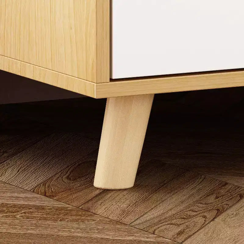 Table à langer Famapy avec poignées en cuir, grand plan de travail, trois tiroirs, grand espace de rangement, armoire de rangement