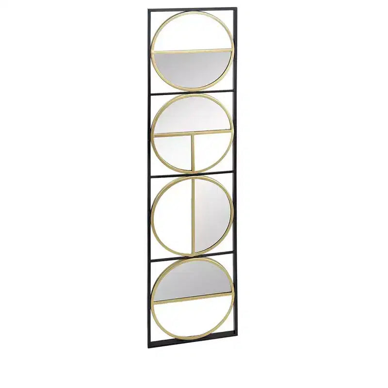 Miroir mural en métal noir perlé de 120 cm