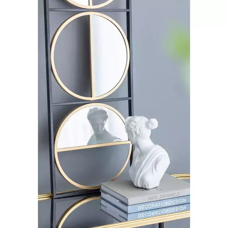 Miroir mural en métal noir perlé de 120 cm