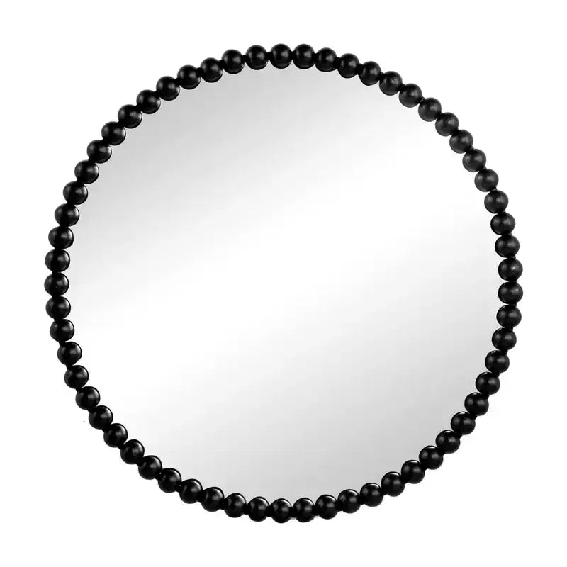 Miroir mural rond de 32 pouces avec cadre en métal perlé