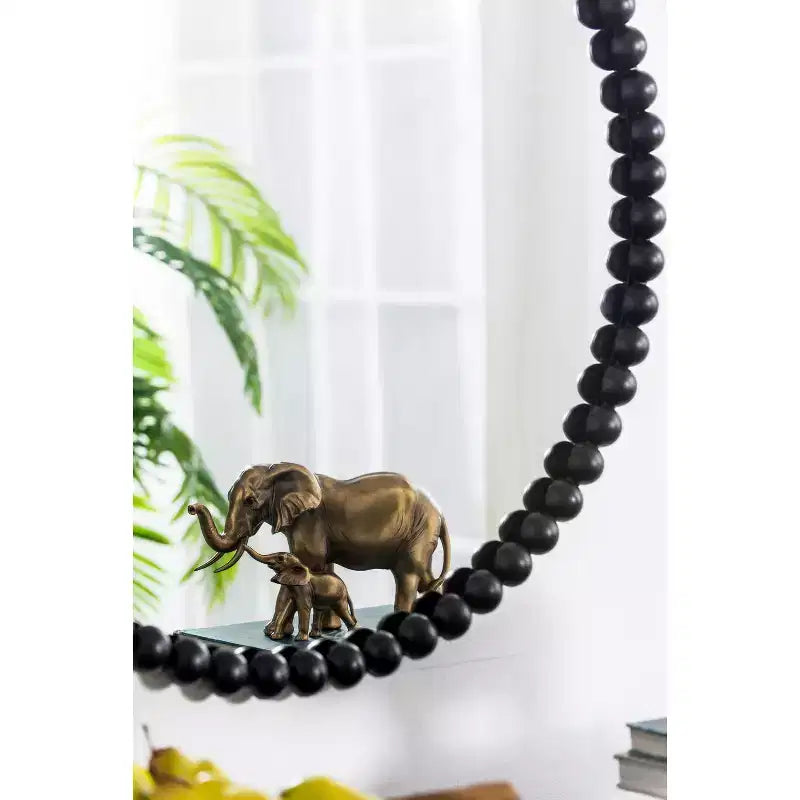 Miroir mural rond de 32 pouces avec cadre en métal perlé