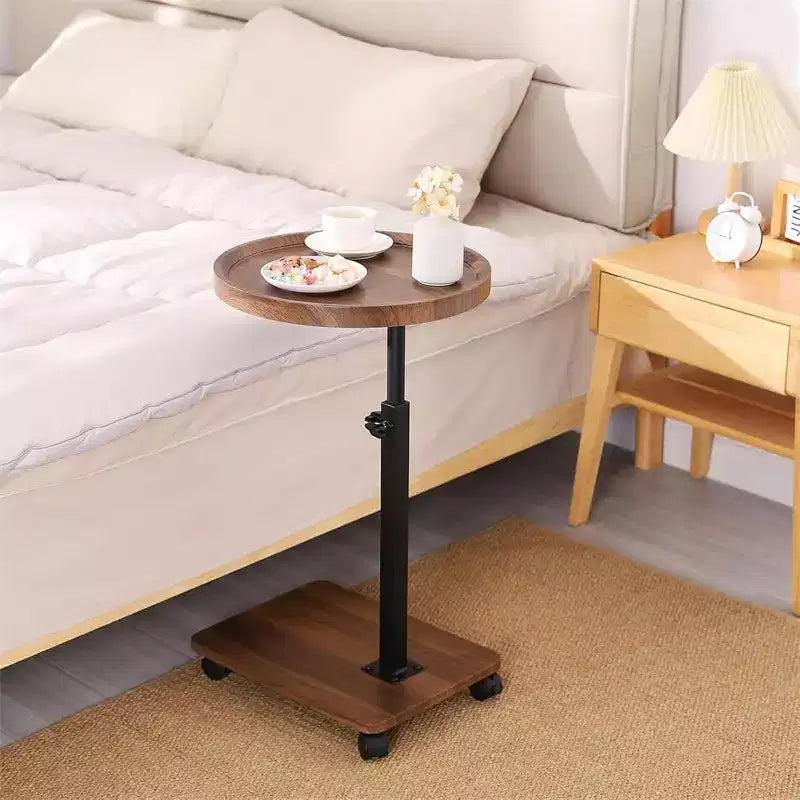 Table d'appoint en C, pivotante à 360 degrés et réglable en hauteur, table de canapé moderne, table basse mobile, table d'appoint avec base coulissante, pour salon