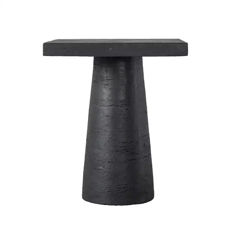 Black Square Side Table with Pedestal Base 20x20x24