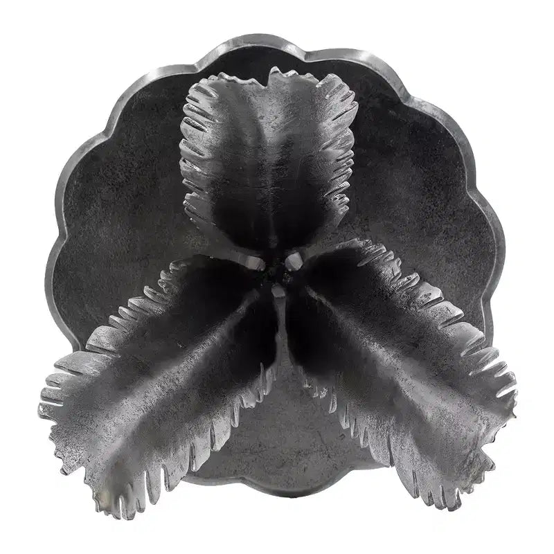 Table d'appoint motif feuille finition argent antique 42,9x42,9x50 cm