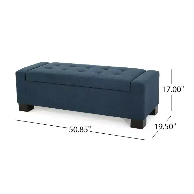 Banc de rangement rectangulaire avec coussin rembourré épais, banc d'entrée avec charnières à pression, banc de bout de lit