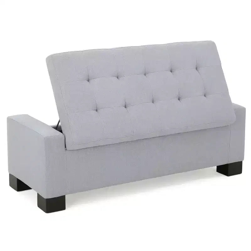 Banc de rangement rectangulaire avec coussin rembourré épais, banc d'entrée avec charnières à pression, banc de bout de lit