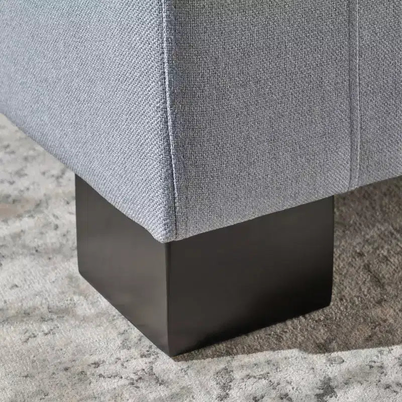 Banc de rangement rectangulaire avec coussin rembourré épais, banc d'entrée avec charnières à pression, banc de bout de lit
