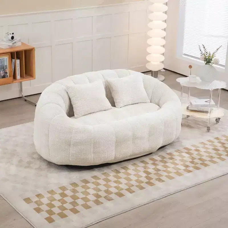 Okak High Back Bean Bag Sofa,59 Inch 2-Seater Lounger Beanbag Chair with Memory Foam Fill,Comfy Couch for Living Room Bedroom