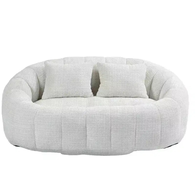 Canapé pouf à dossier haut, pouf inclinable 2 places de 150 cm avec rembourrage en mousse à mémoire de forme, canapé confortable pour salon et chambre