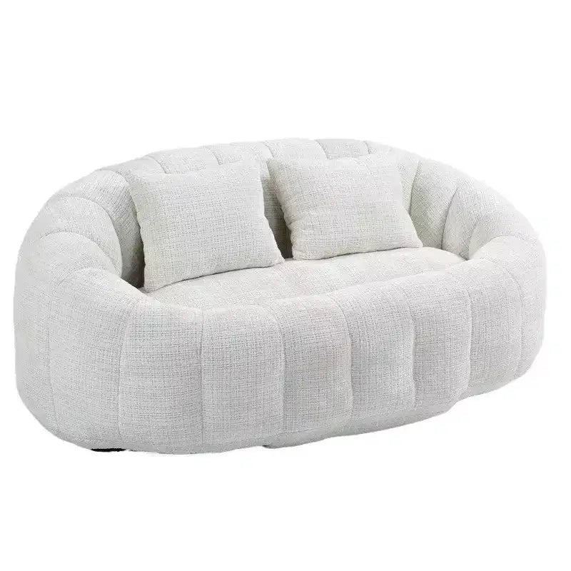 Canapé pouf à dossier haut, pouf inclinable 2 places de 150 cm avec rembourrage en mousse à mémoire de forme, canapé confortable pour salon et chambre
