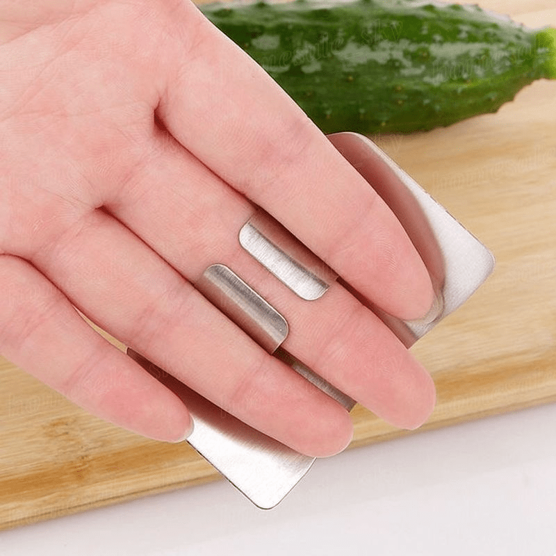 Finger Guard Stainless Steel Finger Guard For Slicing Reusable Finger Guard Kitchen Finger Guard Metal Finger Guard Cutting Protector Safety Cutting Tools Kitchen Accessaries Kitchen Tools