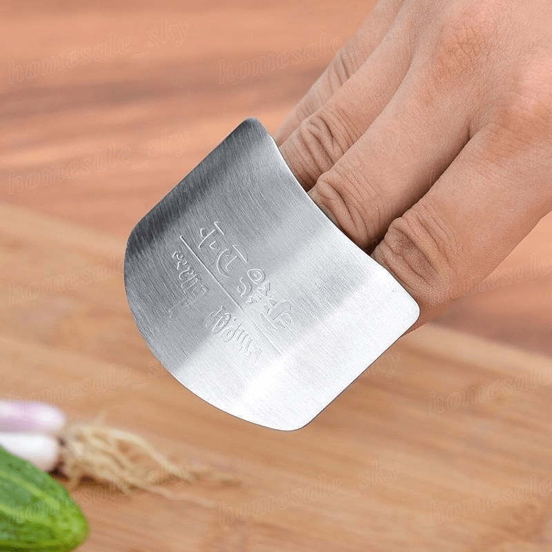 Finger Guard Stainless Steel Finger Guard For Slicing Reusable Finger Guard Kitchen Finger Guard Metal Finger Guard Cutting Protector Safety Cutting Tools Kitchen Accessaries Kitchen Tools