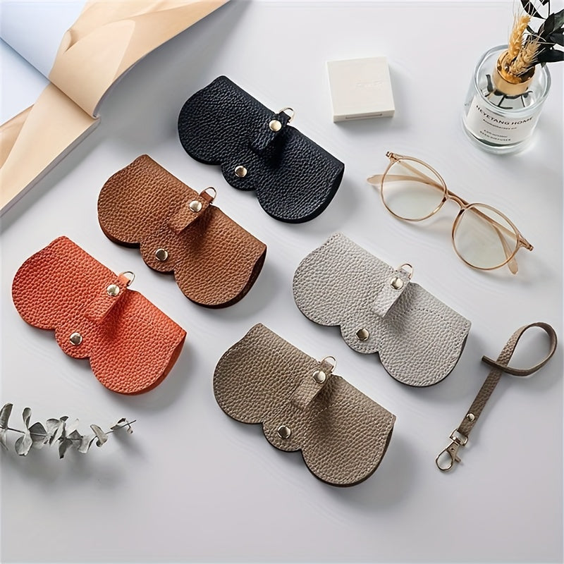 Lychee Embossed Glasses Bag Cute PU Leather Sunglasses Reading Glasses Pouch Cover Travel Eyewear Accessory