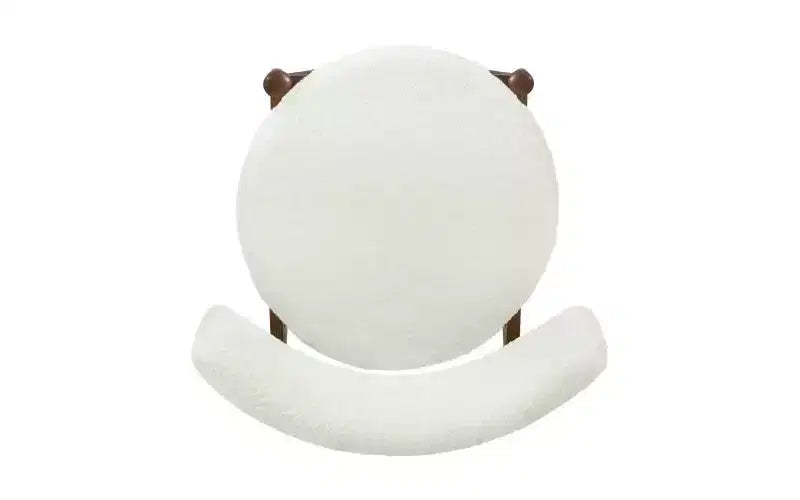 Tabourets de bar à hauteur de comptoir en bois d'hévéa rembourrés de chenille, style Mid-Century Modern, beige/noyer