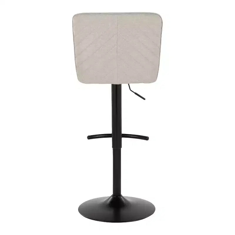 Tabourets de bar réglables en métal noir et tissu beige