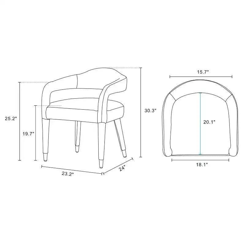 Fauteuils de salle à manger modernes en tissu tweed poussière d'or