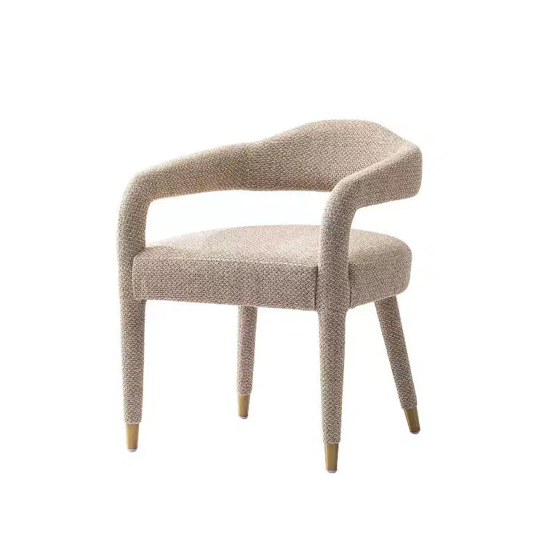 Fauteuils de salle à manger modernes en tissu tweed poussière d'or